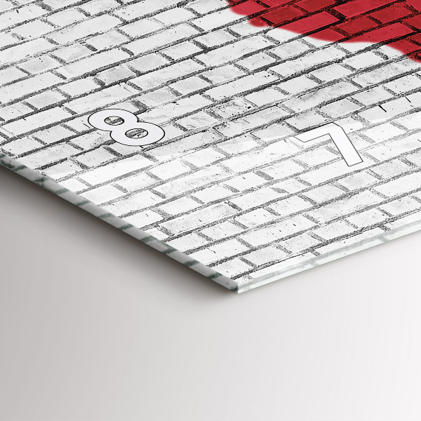 Reloj de cristal horizontal Pared de ladrillo Mapa del mundo