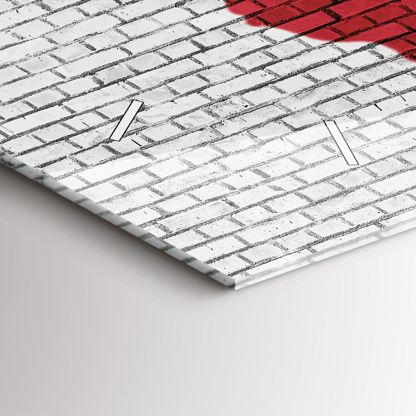 Reloj de cristal horizontal Pared de ladrillo Mapa del mundo