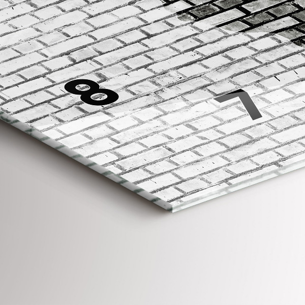 Reloj horizontal Pared de ladrillo Mapa del mundo