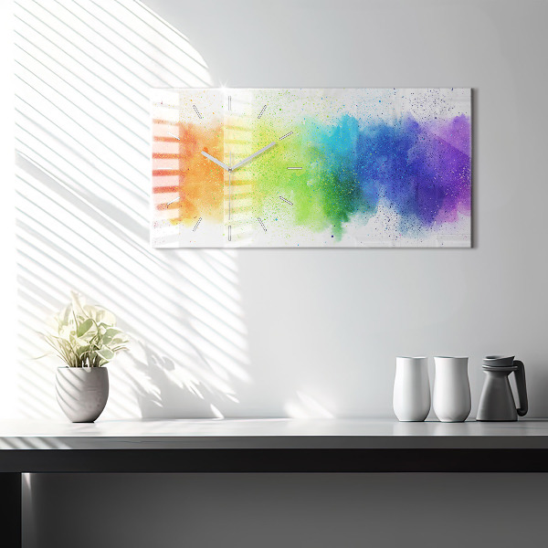 Reloj de cristal horizontal Arco iris abstracto