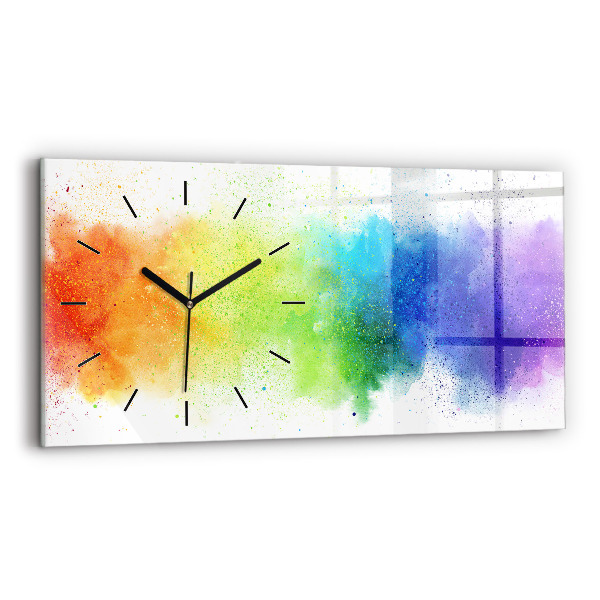 Reloj de cristal horizontal Arco iris abstracto