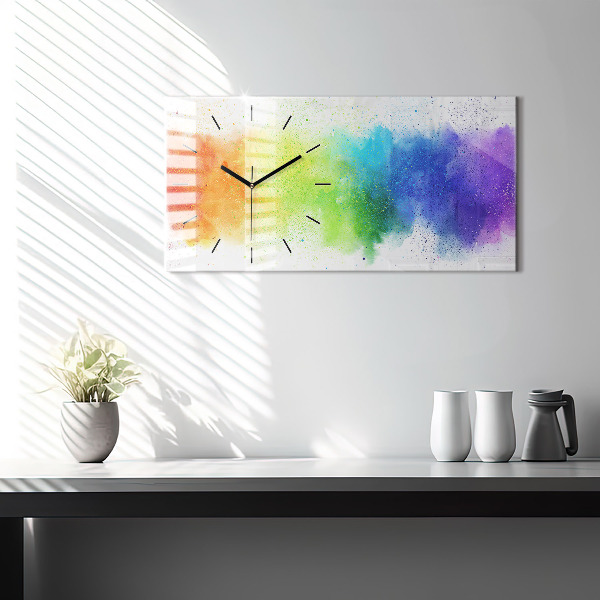 Reloj de cristal horizontal Arco iris abstracto