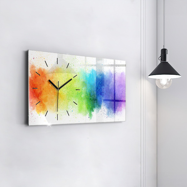 Reloj de cristal horizontal Arco iris abstracto