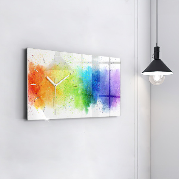 Reloj de cristal horizontal Arco iris abstracto