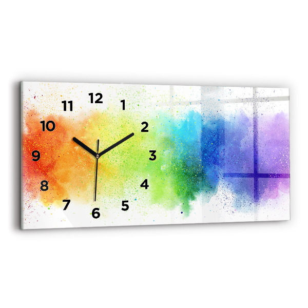 Reloj de cristal horizontal Arco iris abstracto