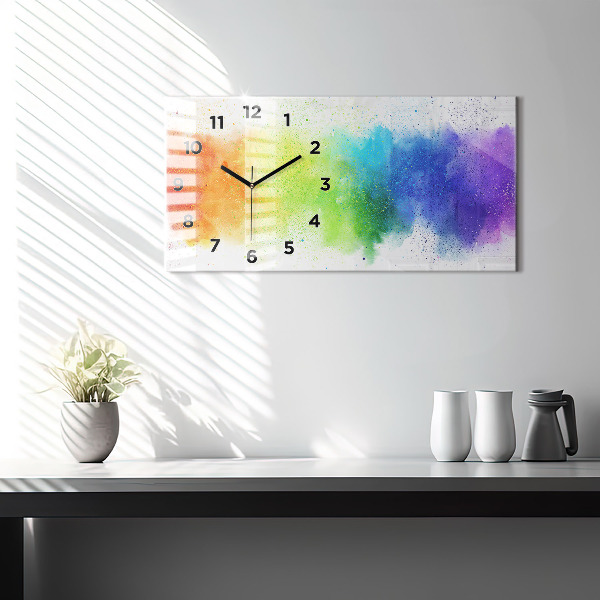 Reloj de cristal horizontal Arco iris abstracto