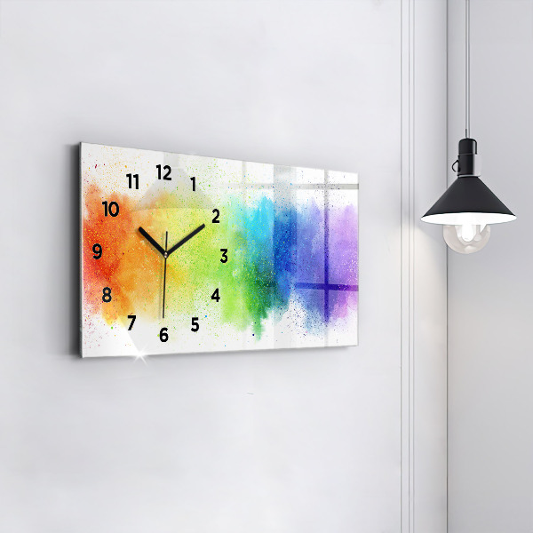 Reloj de cristal horizontal Arco iris abstracto