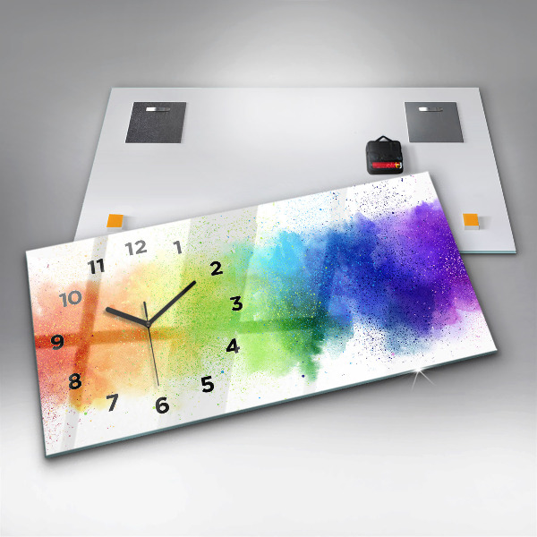 Reloj de cristal horizontal Arco iris abstracto