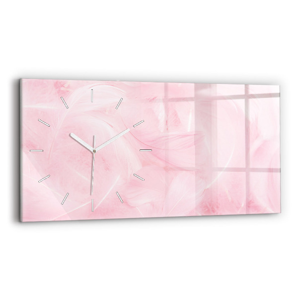 Reloj de cristal horizontal Plumas abstracto