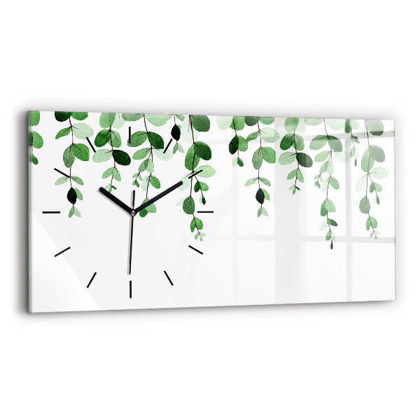 Reloj de cristal horizontal Hojas de planta