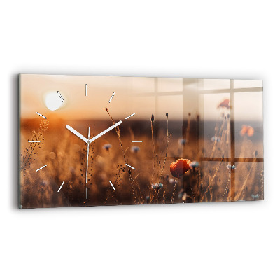 Reloj de cristal horizontal Campo amanecer