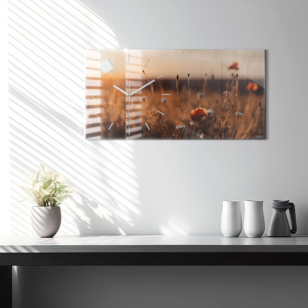 Reloj de cristal horizontal Campo amanecer