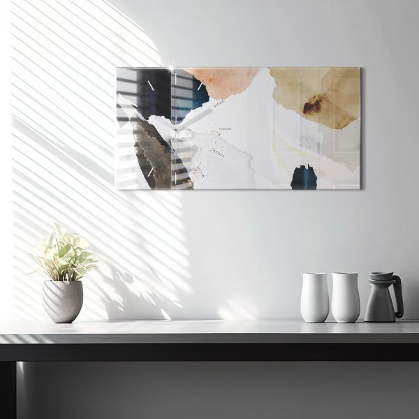 Reloj de cristal horizontal Manchas abstracto