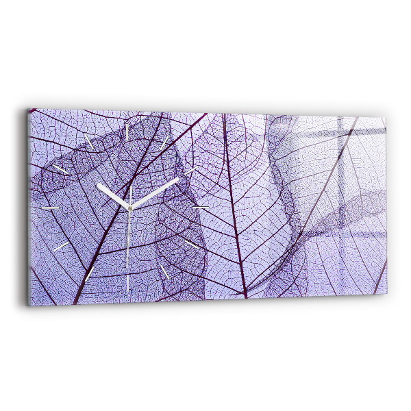 Reloj de cristal horizontal Hojas de la naturaleza