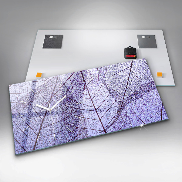 Reloj de cristal horizontal Hojas de la naturaleza