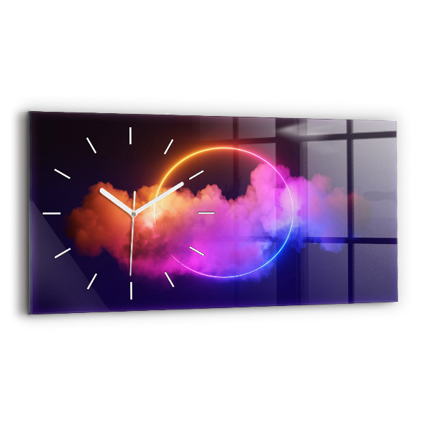 Reloj de cristal horizontal Abstracto humo 3D