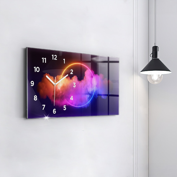 Reloj de cristal horizontal Abstracto humo 3D