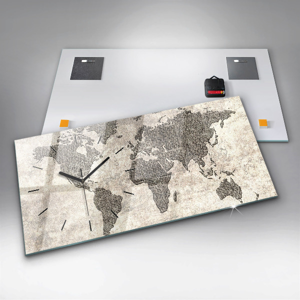 Reloj horizontal Periódico mapamundi