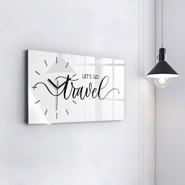 Reloj de cristal horizontal Inscripción de viaje