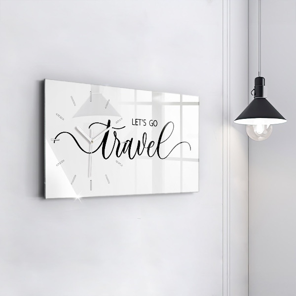 Reloj de cristal horizontal Inscripción de viaje