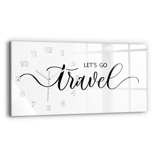 Reloj de cristal horizontal Inscripción de viaje