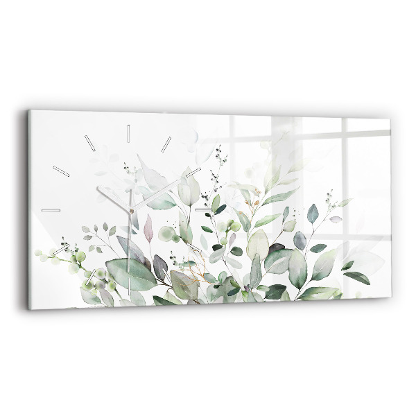 Reloj horizontal Plantas hojas