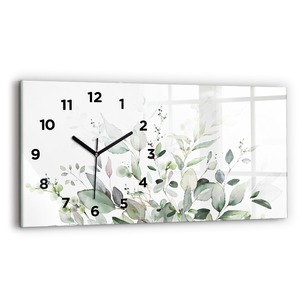 Reloj horizontal Plantas hojas