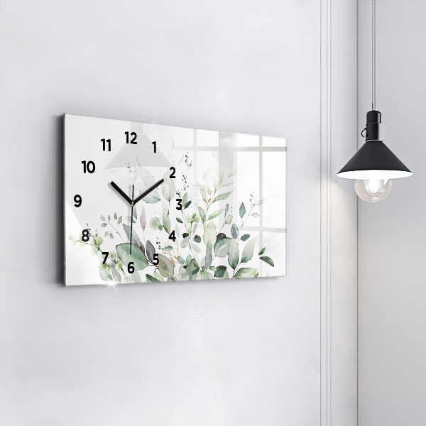 Reloj horizontal Plantas hojas