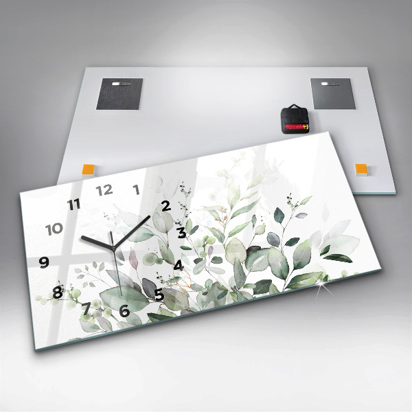 Reloj horizontal Plantas hojas