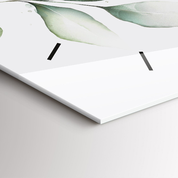 Reloj de cristal horizontal Hojas abstractas