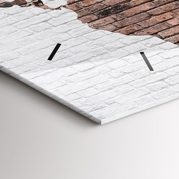 Reloj de cristal horizontal Mapamundi de ladrillos