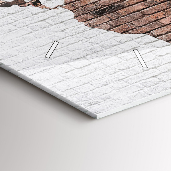 Reloj de cristal horizontal Mapamundi de ladrillos