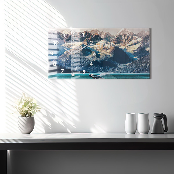 Reloj de cristal horizontal Ballena de agua