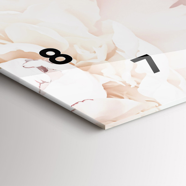 Reloj de cristal horizontal Flores de peonía