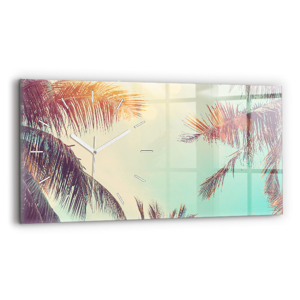 Reloj de cristal horizontal Palmeras tropicales