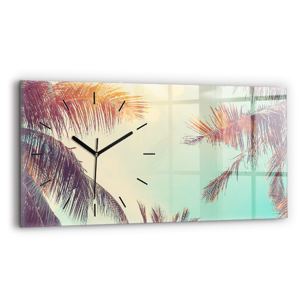Reloj de cristal horizontal Palmeras tropicales