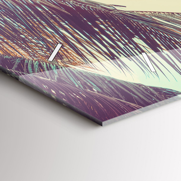 Reloj de cristal horizontal Palmeras tropicales