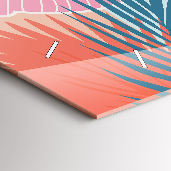 Reloj horizontal Hojas pastel