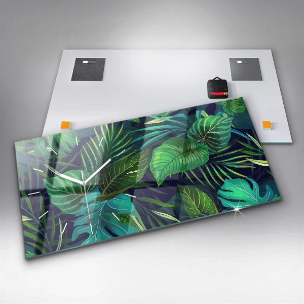 Reloj horizontal Hojas exóticas