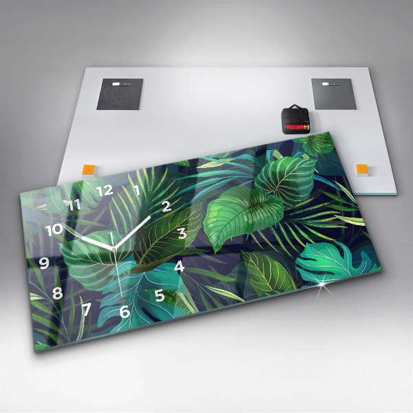 Reloj horizontal Hojas exóticas
