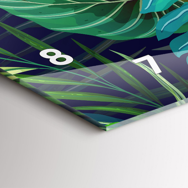 Reloj horizontal Hojas exóticas