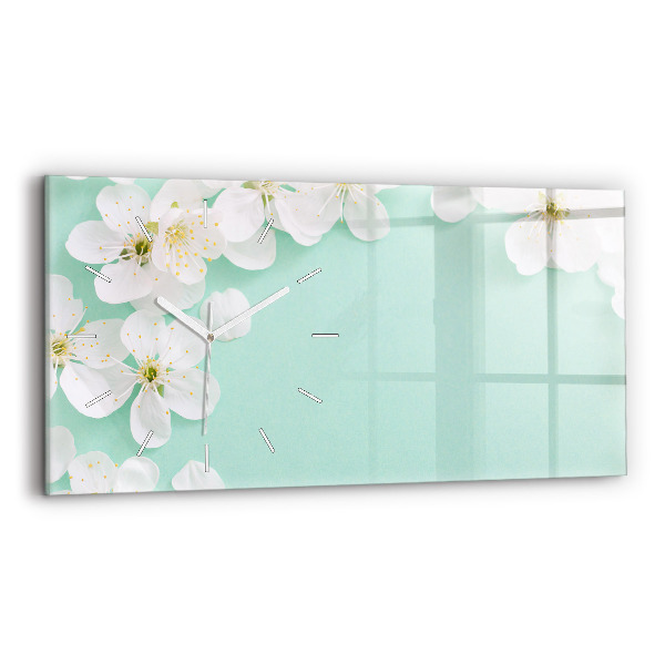 Reloj de cristal horizontal Margaritas en flor