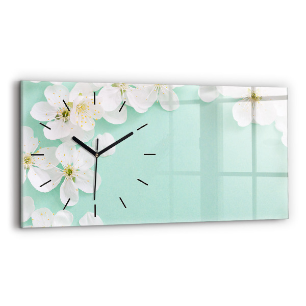 Reloj de cristal horizontal Margaritas en flor