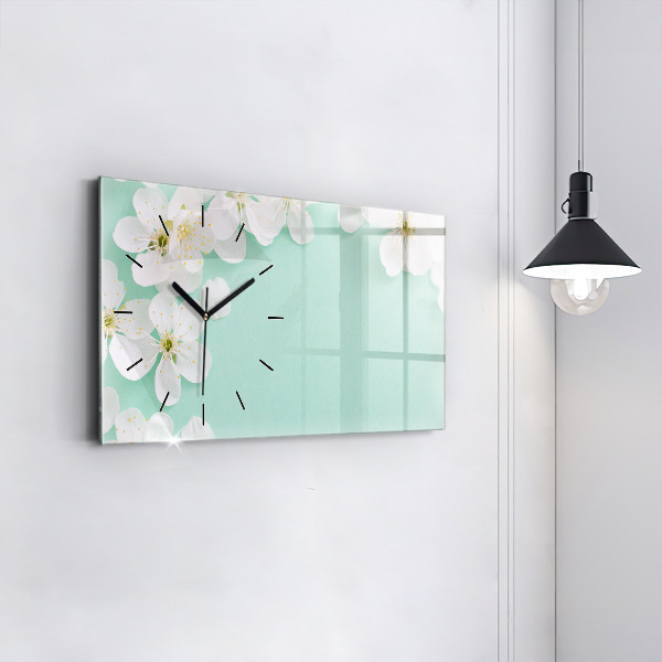 Reloj de cristal horizontal Margaritas en flor