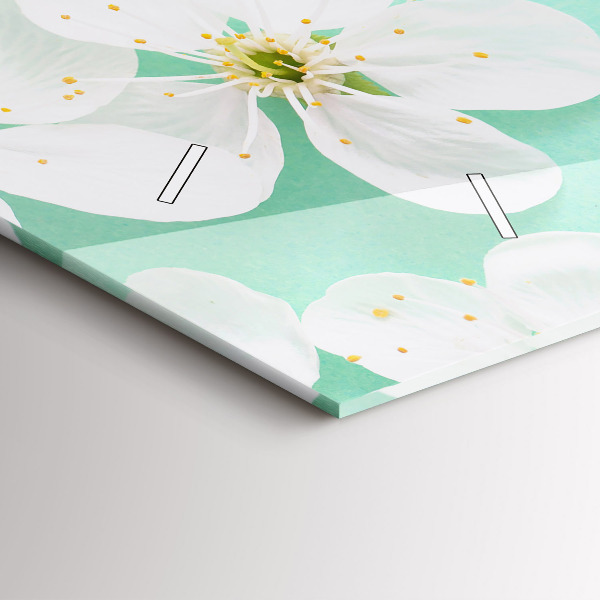 Reloj de cristal horizontal Margaritas en flor