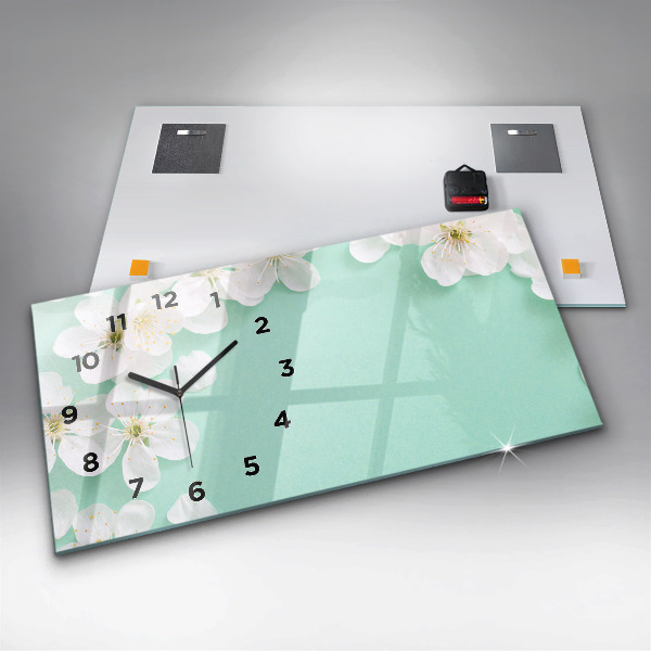 Reloj de cristal horizontal Margaritas en flor