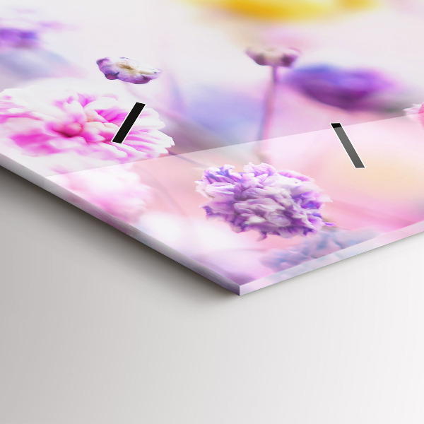 Reloj de cristal horizontal Flores en un prado