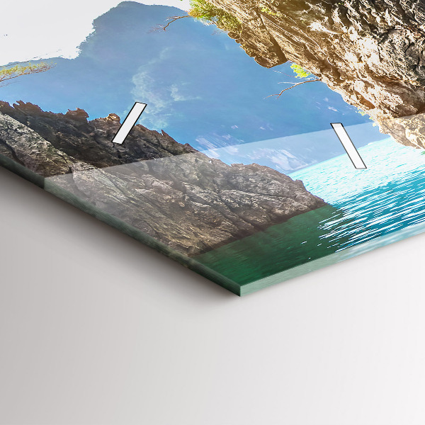 Reloj de cristal horizontal Lago de árboles naturales