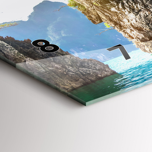 Reloj de cristal horizontal Lago de árboles naturales