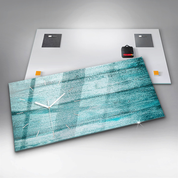 Reloj horizontal Madera vieja azul